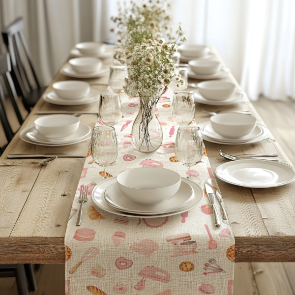 Pink Bake Shop Decorative Runner