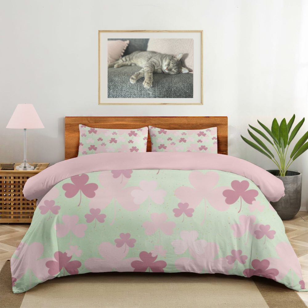 Pink and Green Shamrock St Patrick's Day Bedding - Image 4