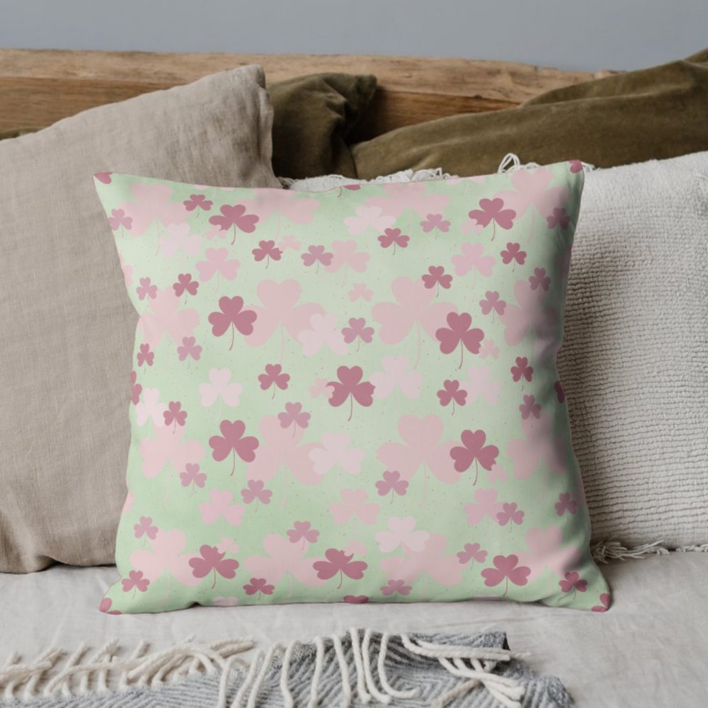 Pink and Green St Patrick's Day Pillow Cover - Image 2