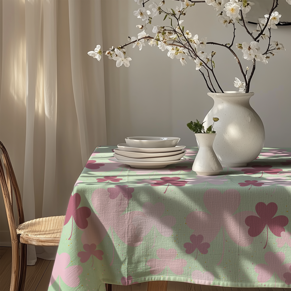 Pink and Green St Patricks Day Table Cloth
