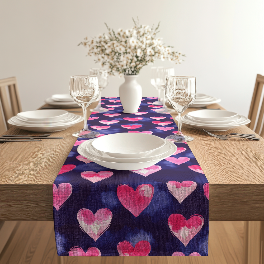 Navy Blue and Pink Heart Runner
