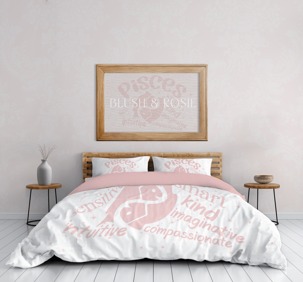Pink Pisces Zodiac Sign Bedding Set