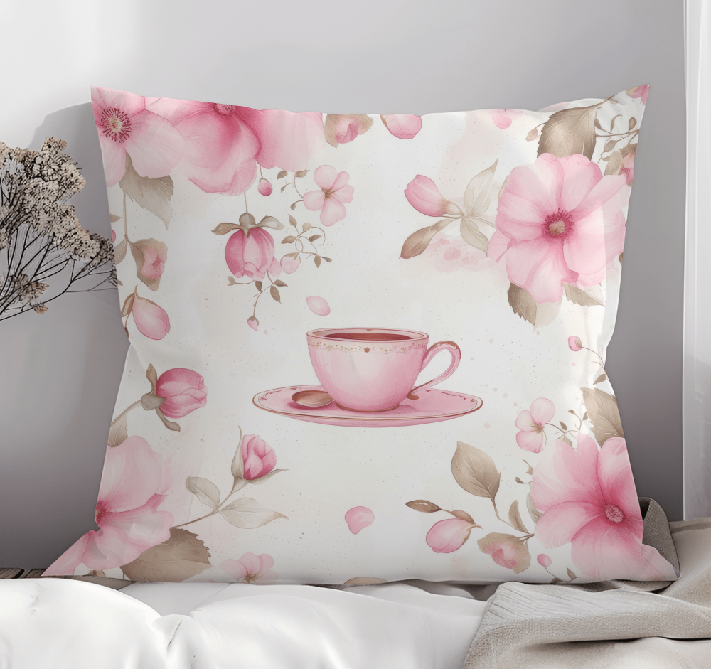 Pink French Country Teatime Pillow Cover - Image 2