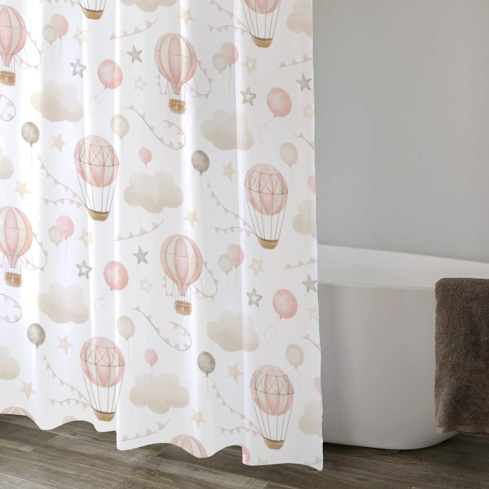 Pink Hot Air Balloons Shower Curtain - Image 2