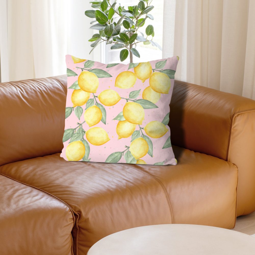 Pink Lemons Pillow Cover - Image 2
