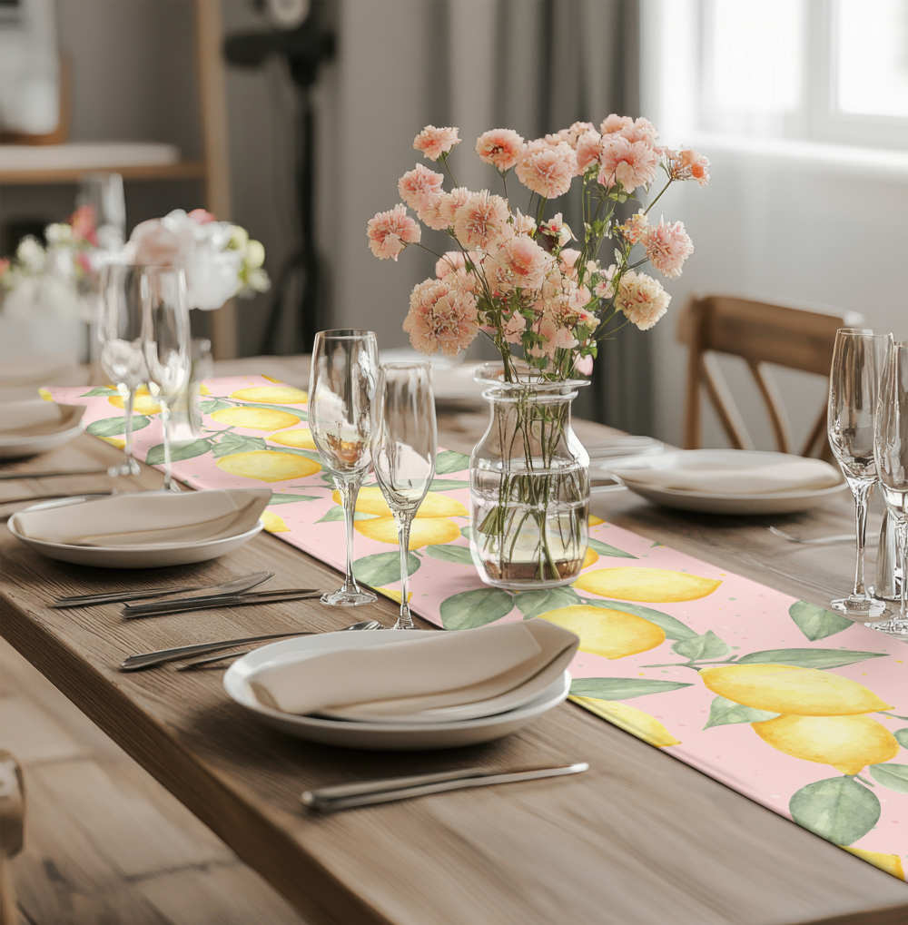 Pink Lemon Decorative Runner - Image 3